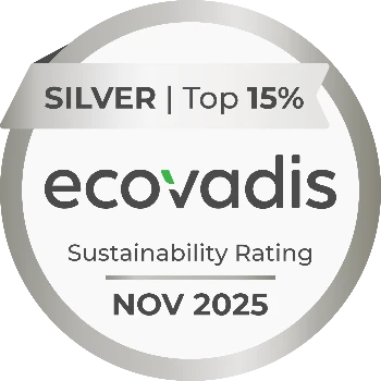 A silver Ecovadis accreditation logo