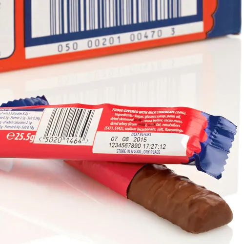 Choklad-bars märkta med TIJ