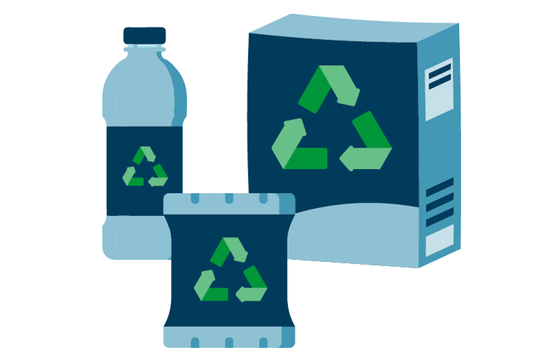 Extended Producer Responsibility for Packaging thumbnail featuring packaging with green recycling symbol