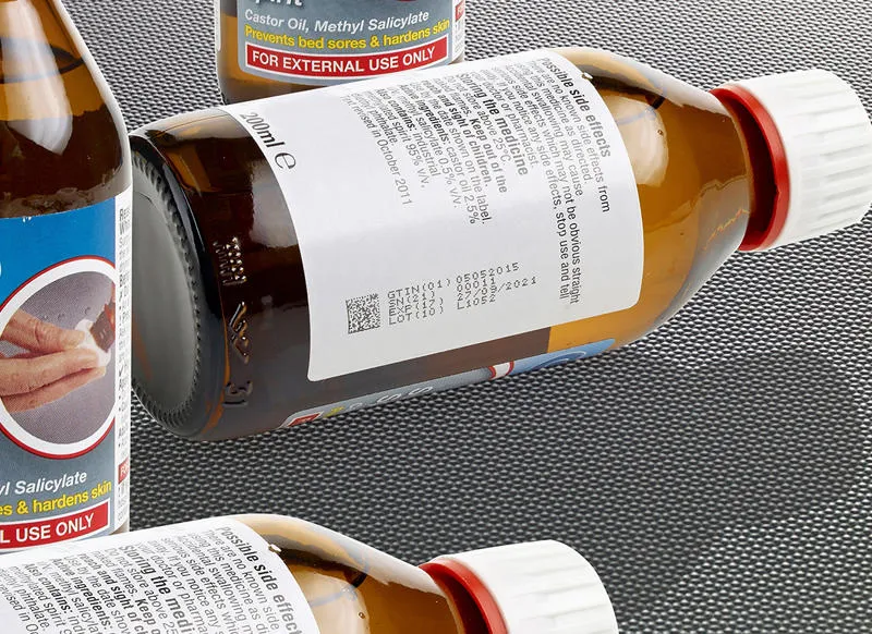 Continuous Inkjet Code printed onto a medicine bottle