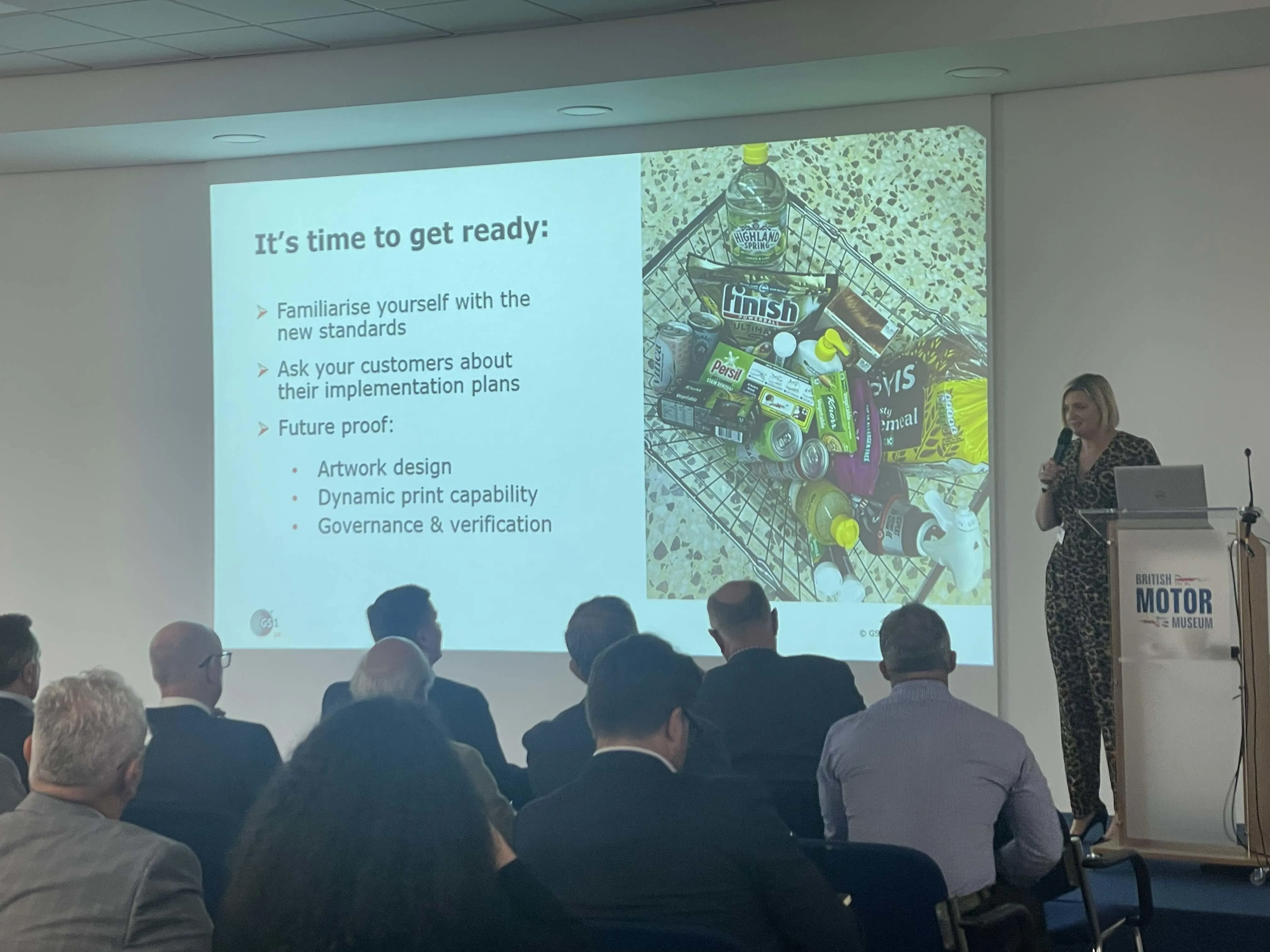 Camilla Young, GS1 UK, presenting at the Driving Digital in Label Printing Event