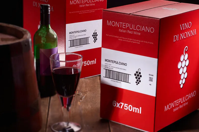 Codierung des Cx150i Großzeichendruckers auf einer Wein-Umverpackung