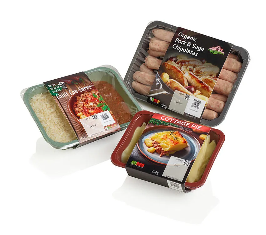 Druckbeispiele des Gx-Pro-Kopfes auf Lebensmittelverpackungen