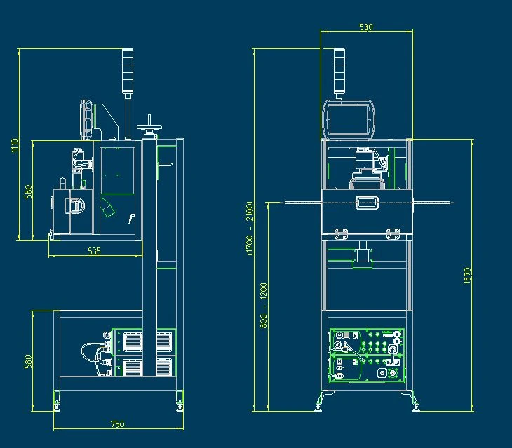 Extrusion Laser Coding Station schematic