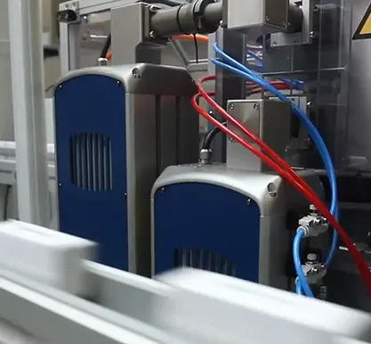 Two Domino D320i, the lasers used by the Cigarette Pack Coding Station, the ultimate Domino solution for Track and Trace and Unique Product Identification